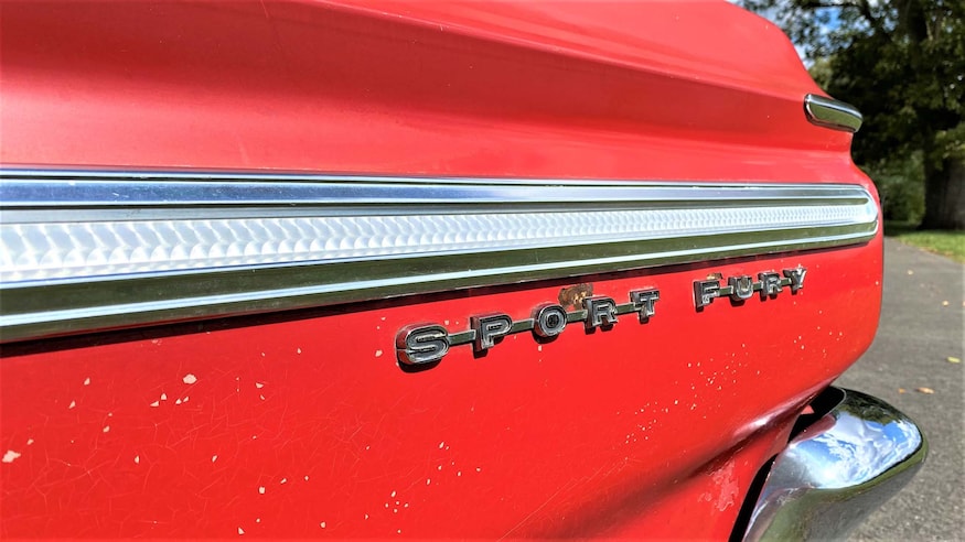 008 1964 plymouth sport fury quarter panel emblem