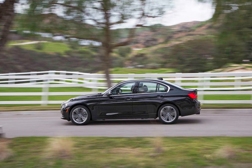 2017 BMW 330i side in motion