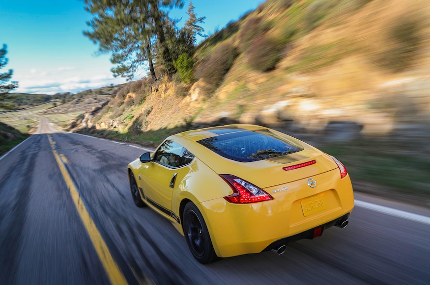 2018 Nissan 370Z Heritage Edition Rear in Motion Three Quarters 3 1 14