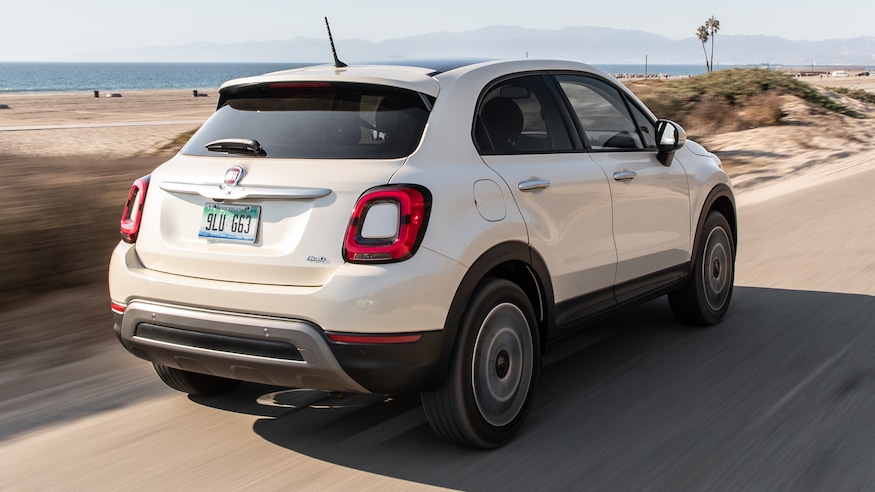2019 Fiat 500X rear three quarter in motion