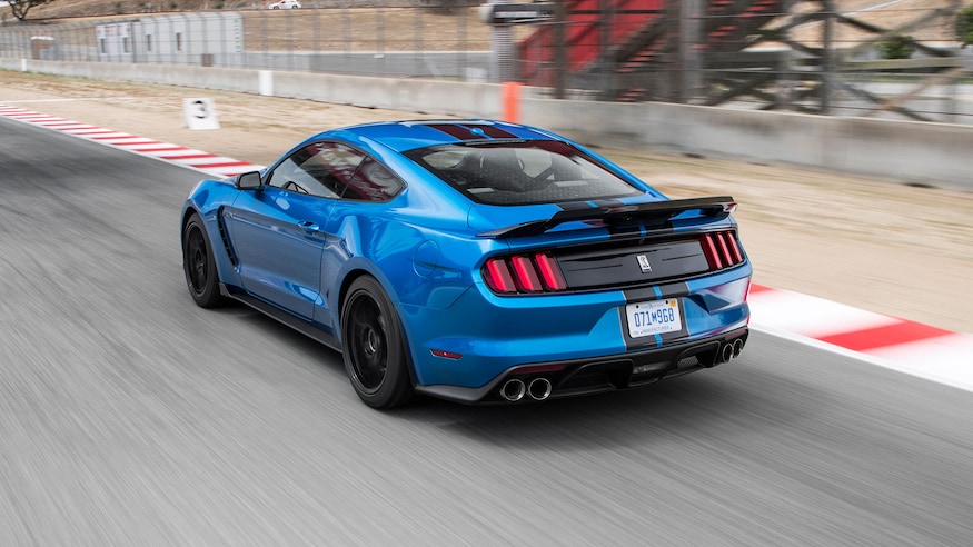 2019 Ford Shelby GT350 Mustang rear three quarter in motion