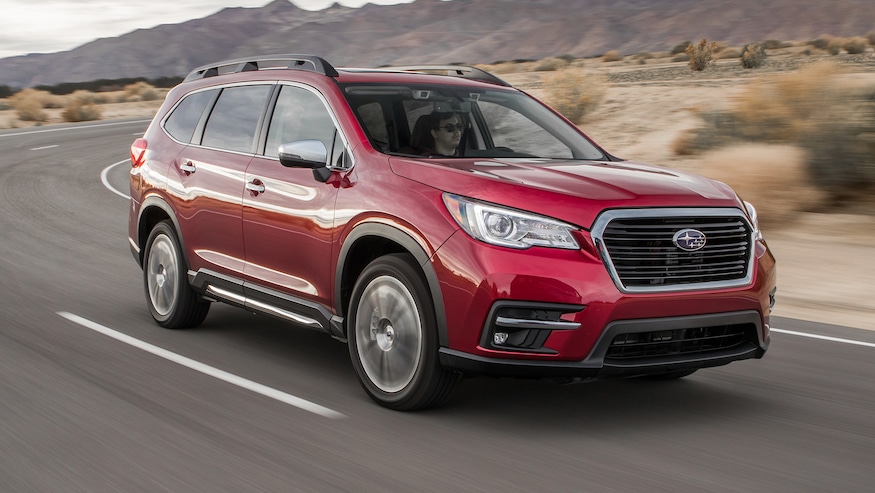 2019 Subaru Ascent Touring front three quarter in motion