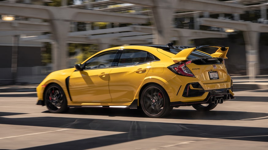 2021 Honda Civic Type R Limited Edition rear three quarter in motion