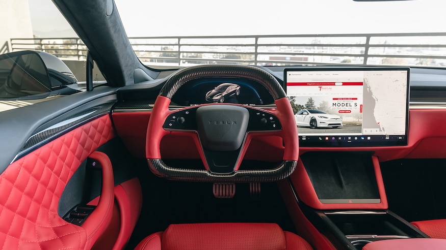 2022 Tesla Model S Plaid T Sportline 360 Yoke Steering Wheel 4