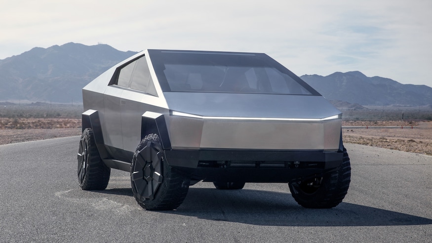 Tesla Cybertruck Electric Pickup Truck Static Front 3 4 View