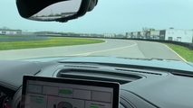 Electric 2020 GMC Sierra 2500HD AT4 on Track at Speed